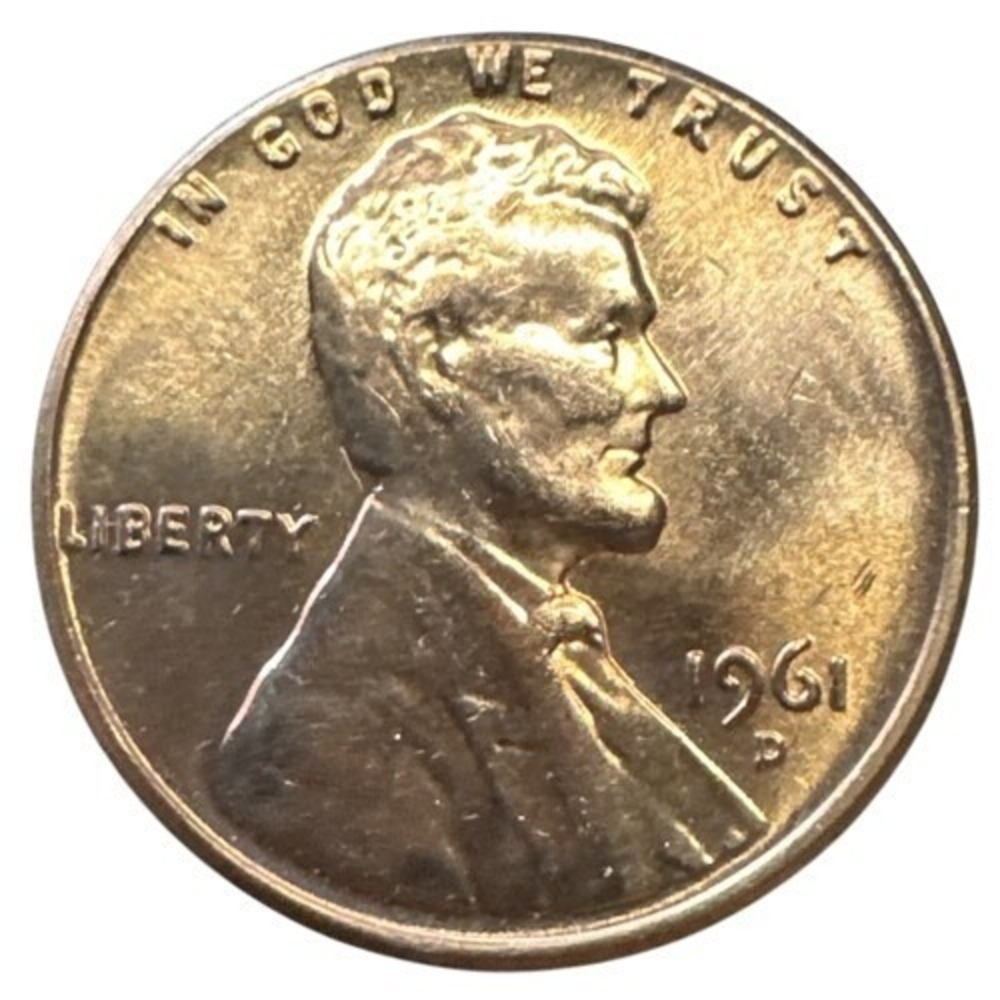 1961 D Lincoln Memorial Cent Penny Uncirculated Red UNC BU RD Copper Coin